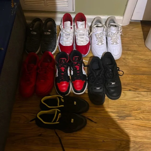 Bunch of random shoes, consists of air forces, air Jordan’s, air max’s Stadium Goods Is Selling 100 Pairs of Nike Air Force 1  main image 3